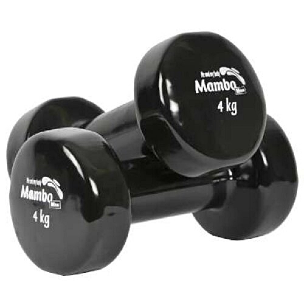 Αλτήρας Χεριών Mambo Max Dumbbell MVS με Επικάλυψη Βινυλίου. 4,0Kg. Μαύρο. 1Τεμάχιο. AC-3296. 