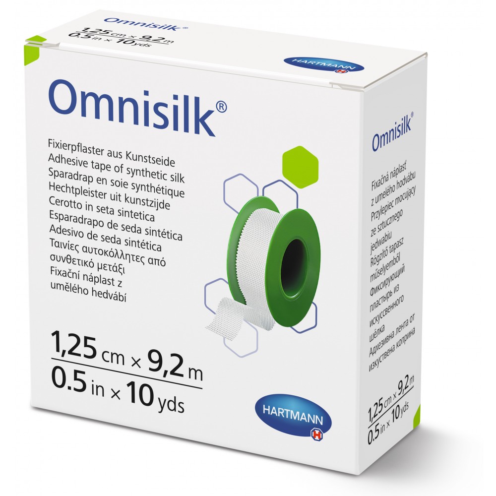 Omnisilk® Αυτοκόλλητη Ταινία Στερέωσης Γενικής Χρήσης. Λευκό Συνθετικό Μετάξι σε Καρούλι. 9,2m x 1,25cm. 1Τεμάχιο. 9004182. 