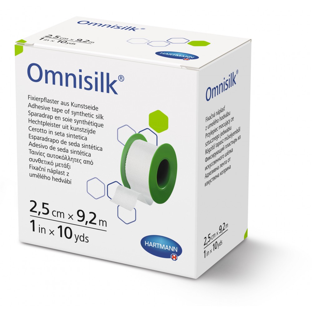 Omnisilk® Αυτοκόλλητη Ταινία Στερέωσης Γενικής Χρήσης. Λευκό Συνθετικό Μετάξι σε Καρούλι. 9,2m x 2,5cm. 1Τεμάχιο. 9004192. 