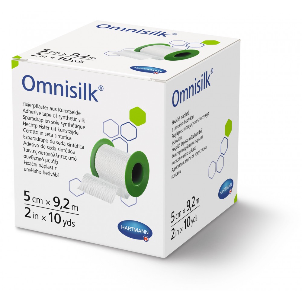 Omnisilk® Αυτοκόλλητη Ταινία Στερέωσης Γενικής Χρήσης. Λευκό Συνθετικό Μετάξι σε Καρούλι. 9,2m x 5cm. 1Τεμάχιο. 9004202. 