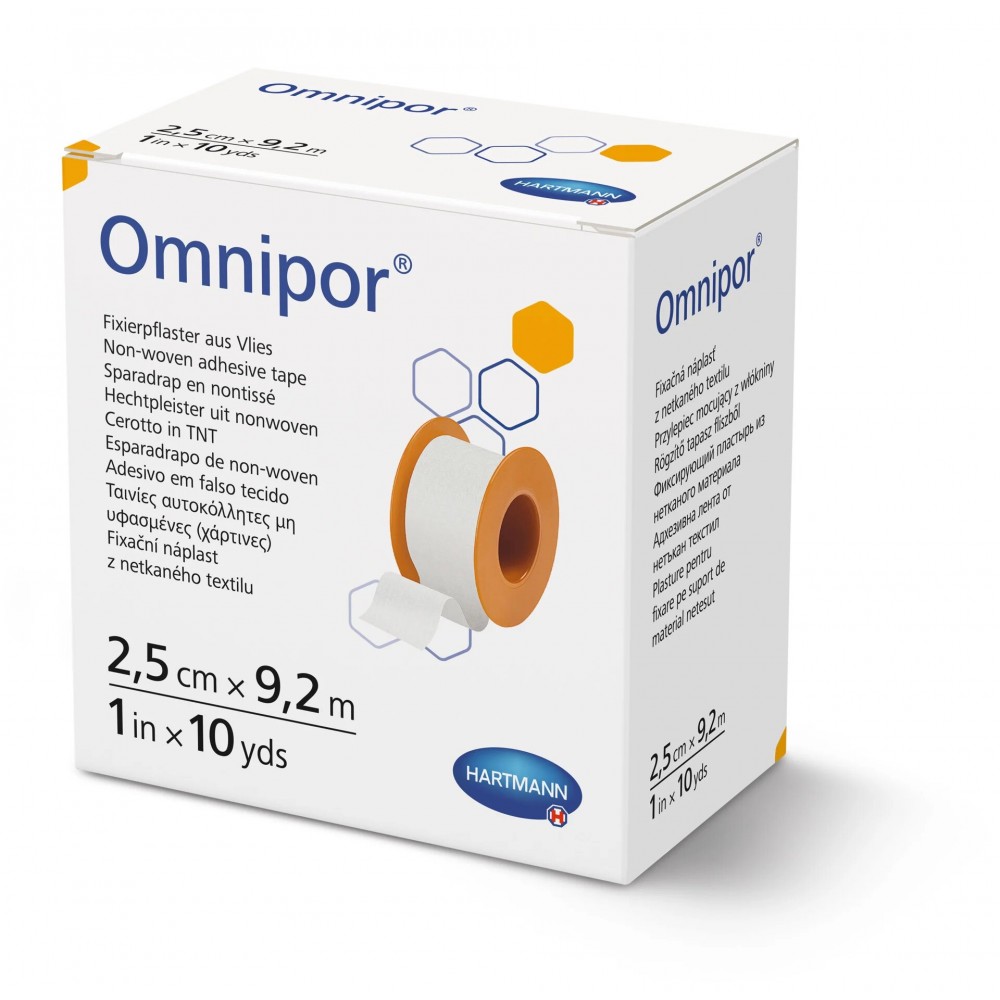 Omnipor® Αυτοκόλλητη Ταινία Στερέωσης Γενικής Χρήσης. Λευκό Μη Υφασμένο Υλικό σε Καρούλι. 9,2m x 2,5cm. 1Τεμάχιο. 9004252.