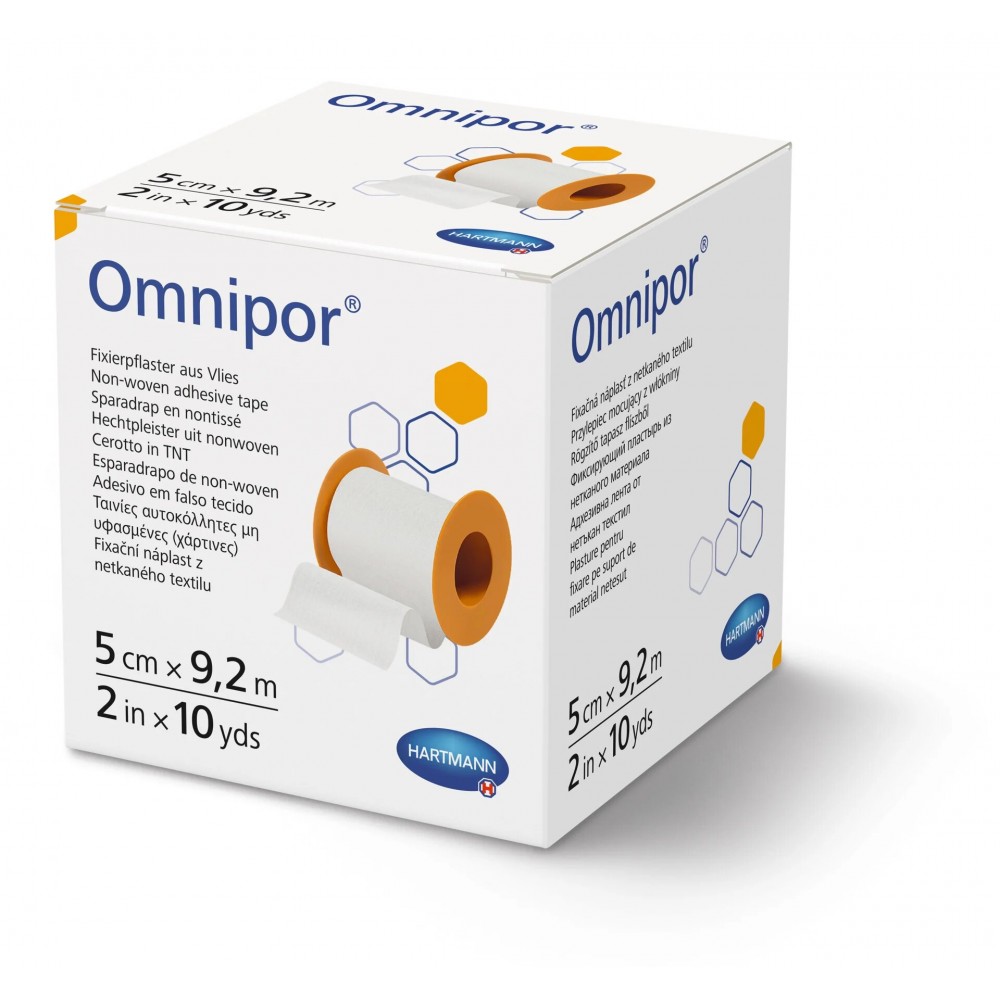 Omnipor® Αυτοκόλλητη Ταινία Στερέωσης Γενικής Χρήσης. Λευκό Μη Υφασμένο Υλικό σε Καρούλι. 9,2m x 5cm. 1Τεμάχιο. 9004262.