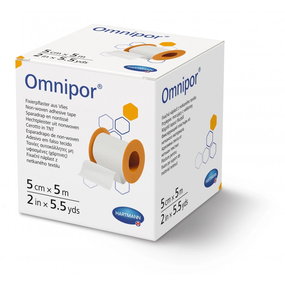 Omnipor® Αυτοκόλλητη Ταινία Στερέωσης Γενικής Χρήσης. Λευκό Μη Υφασμένο Υλικό σε Καρούλι. 5m x 5cm. 1Τεμάχιο. 9004382. 