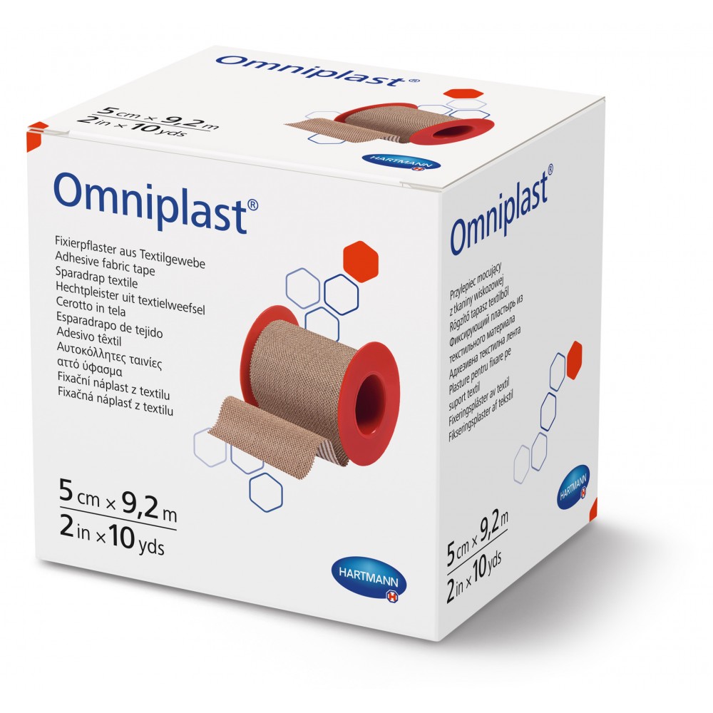 Omniplast® Αυτοκόλλητη Ταινία Στερέωσης Γενικής Χρήσης Υφασμάτινη σε Καρούλι. 9,2m x 5cm. Μπεζ. 1Τεμάχιο. 9005750. 