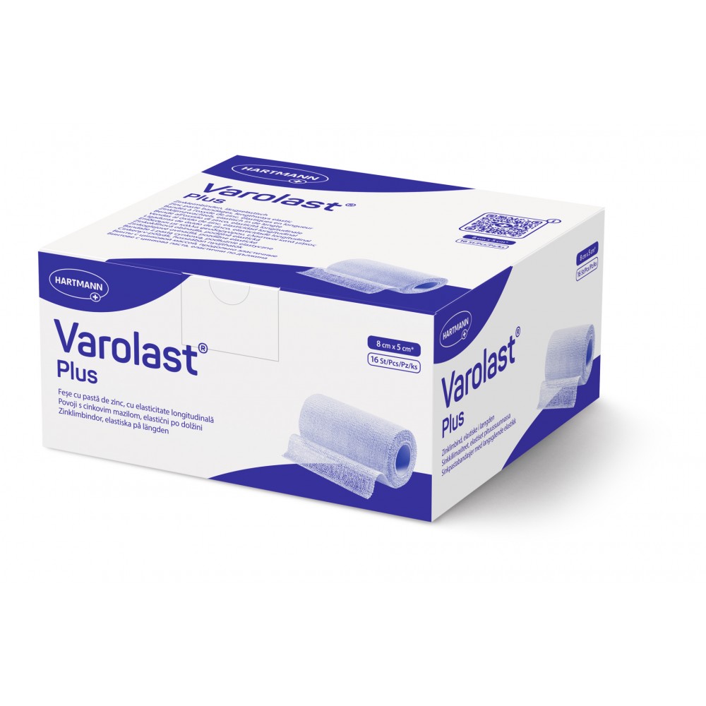 Varolast® Plus Υγρός Επίδεσμος Ψευδαργύρου. 8cm x 5m. 16Τεμάχια. 9315897.   