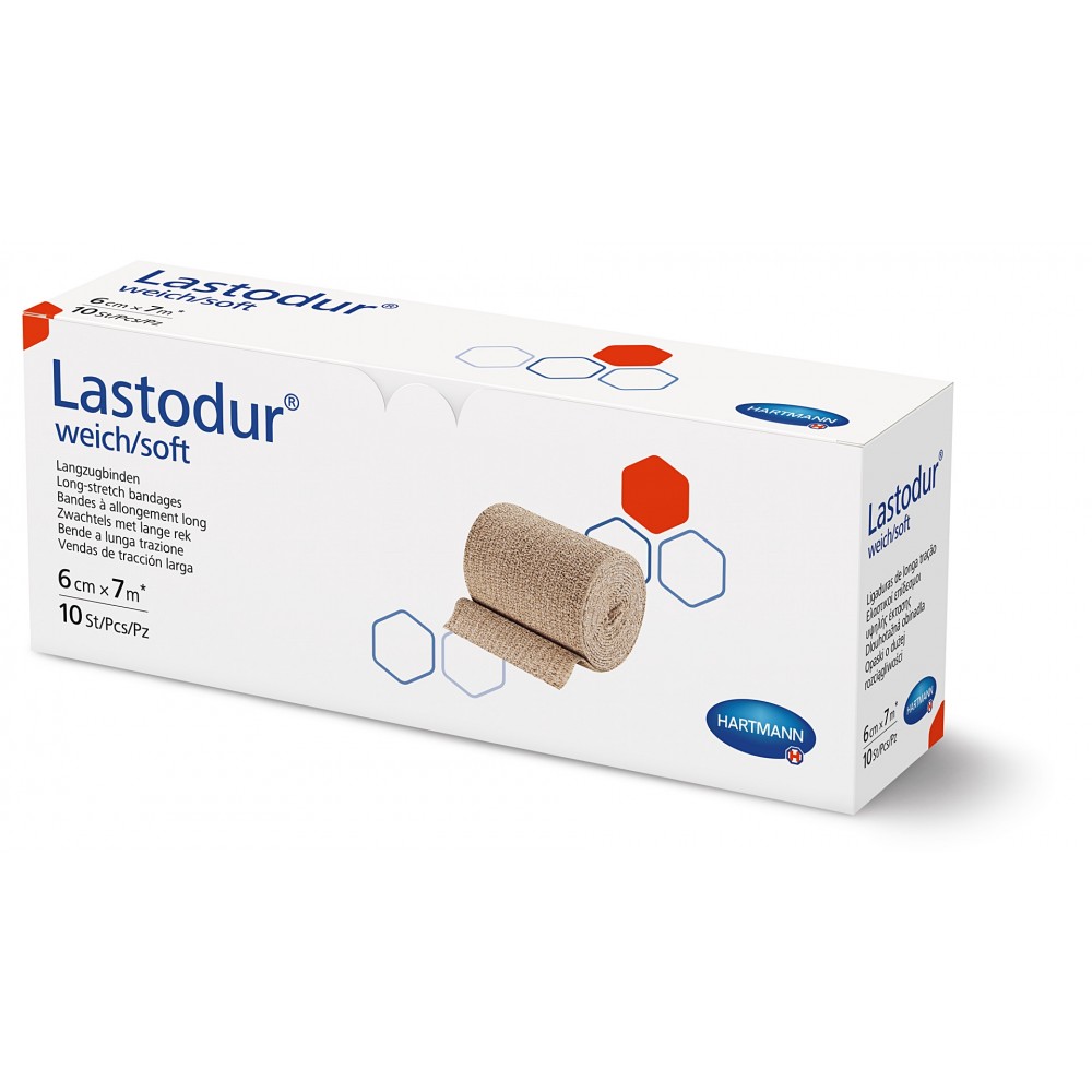 Lastodur® Soft Συμπιεστικός Επίδεσμος Υψηλής Έκτασης 160%. 7m x 6cm. 10Τεμάχια. 9316355.