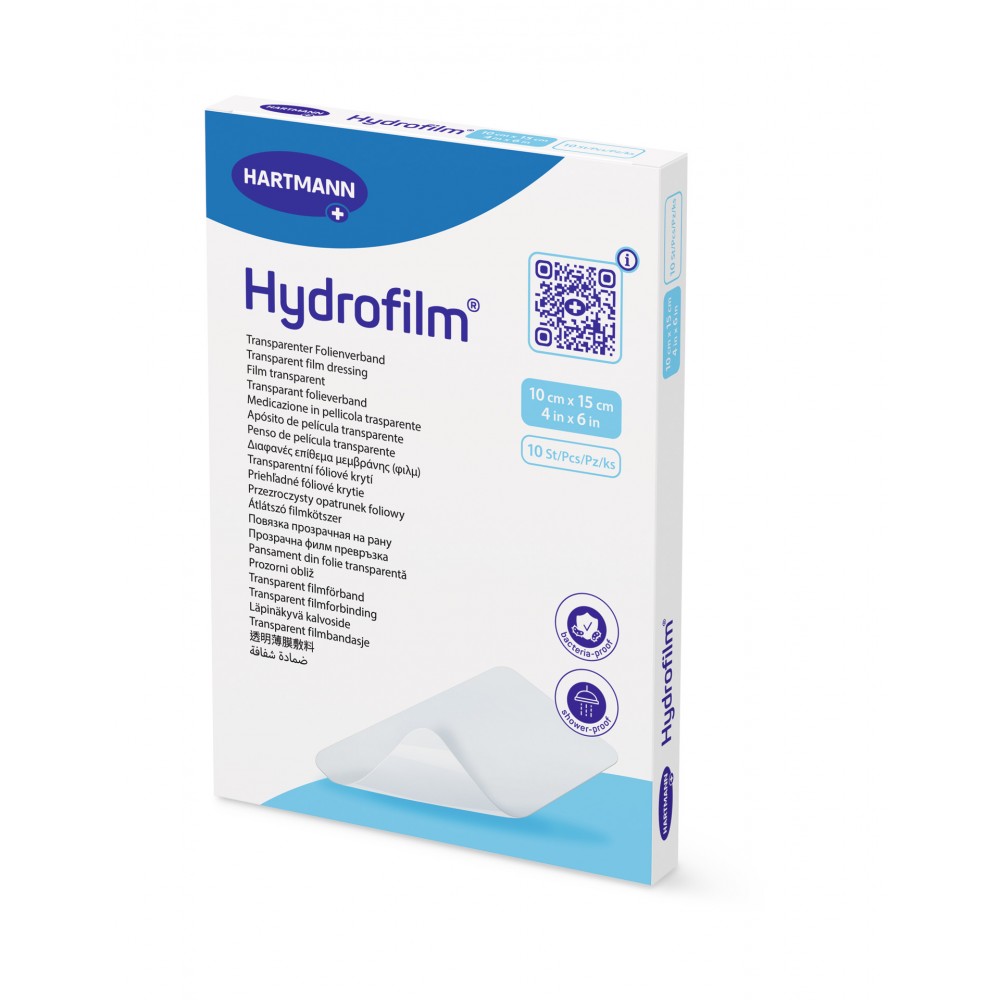 Hydrofilm® Αυτοκόλλητο Επίθεμα Διάφανης Μεμβράνης για Προστασία Τραύματος. 10x15cm. 10Τεμάχια. 9700040.