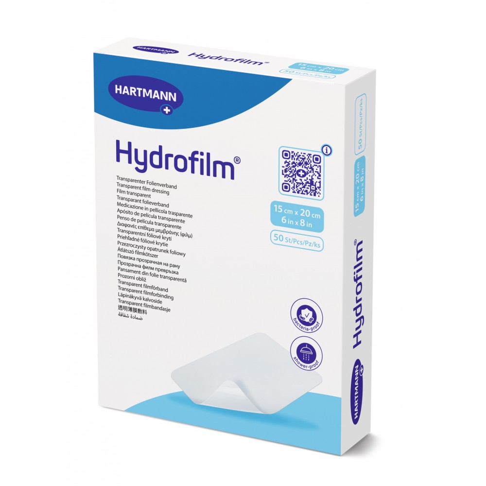 Hydrofilm® Αυτοκόλλητο Επίθεμα Διάφανης Μεμβράνης για Προστασία Τραύματος. 15x20cm. 50Τεμάχια. 9700070.