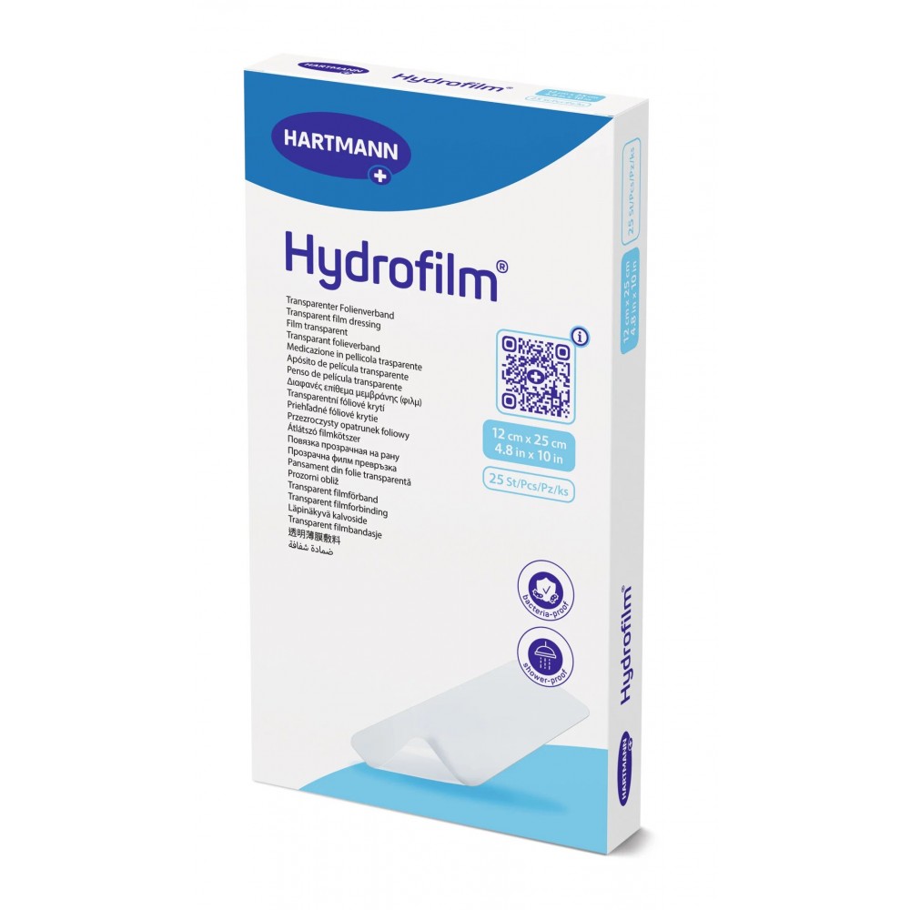 Hydrofilm® Αυτοκόλλητο Επίθεμα Διάφανης Μεμβράνης για Προστασία Τραύματος. 12x25cm. 25Τεμάχια. 9700090.