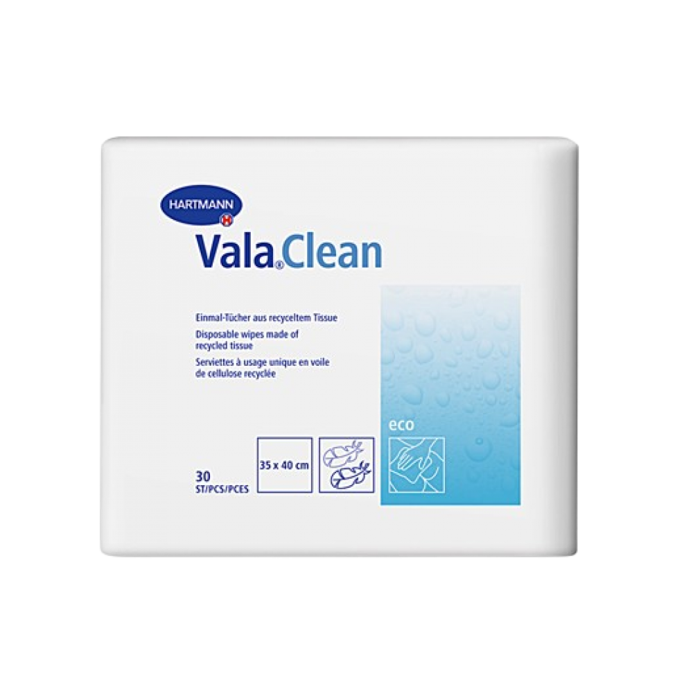 Vala® Clean Eco Πετσέτες Καθαρισμού 4Φύλλων Μίας Χρήσης για Ακράτεια. 35x40cm. 30 Tεμάχια. 9923410. 