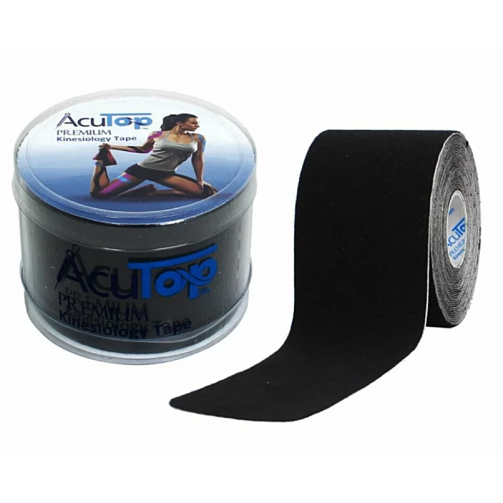 Ελαστική Ταινία Κινησιοθεραπείας Acu-Top Premium Kinesio. Ρολό 5cm x 5m. Μαύρο.