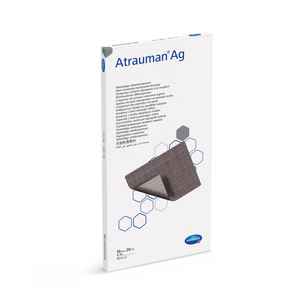 Atrauman® Ag Αντιβακτηριδιακό Επίθεμα με Άργυρο. 10x20cm. 10 Τεμάχια. 4995757. 