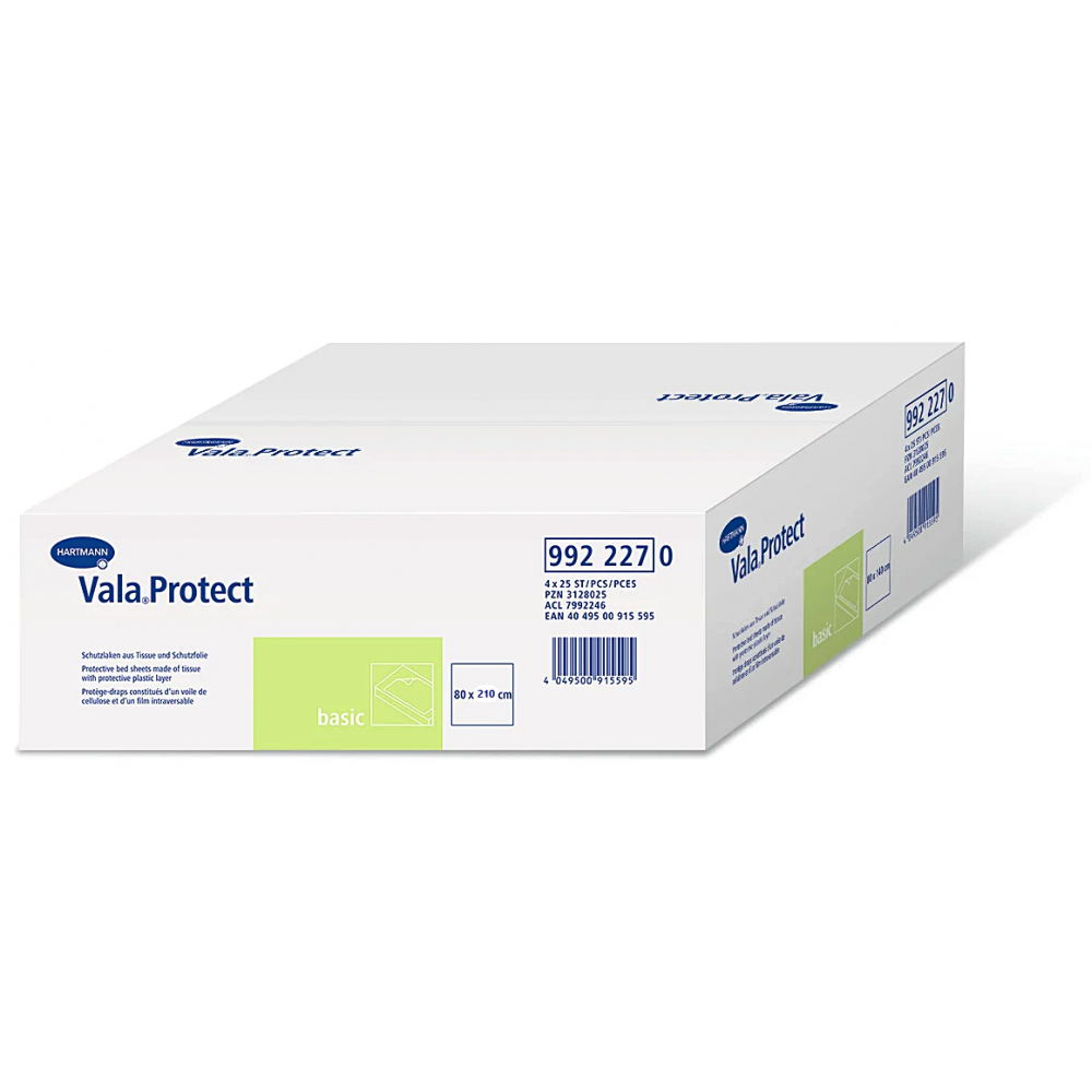 Vala® Protect Basic Προστατευτικά Απορροφητικά Σεντόνια Μίας Χρήσης. 80x210cm. 100 Τεμάχια. 9922290.  	