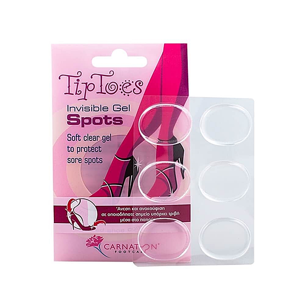 Διάφανα Στρογγυλά Προστατευτικά Carnation Tip Toes Gel Spots. 6 Τεμάχια. 1066 Vican.  