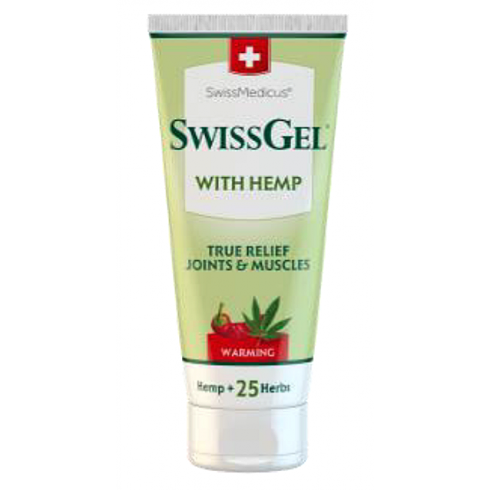 Θερμαντική Κρέμα Swiss Gel Warming για Αρθρώσεις, Μυς και Σπονδυλική Στήλη με Ήμερη Κάνναβη & Βότανα. 200ml. 