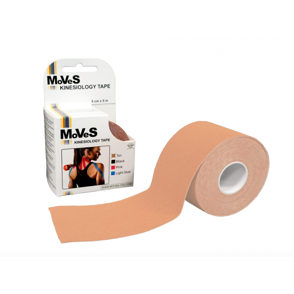 Επίδεσμος Κινησιοθεραπείας MoVeS Kinesiology Tape Ρολό 5cm x 5m. Μπεζ. 