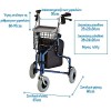 Περπατούρα Πτυσσόμενη ROLLATOR 3 Τροχών 8”. Βάρος Χρήστη 110Kg. Medico SC-RL01(A). 