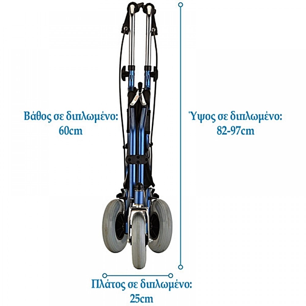 Περπατούρα Πτυσσόμενη ROLLATOR 3 Τροχών 8”. Βάρος Χρήστη 110Kg. Medico SC-RL01(A). 