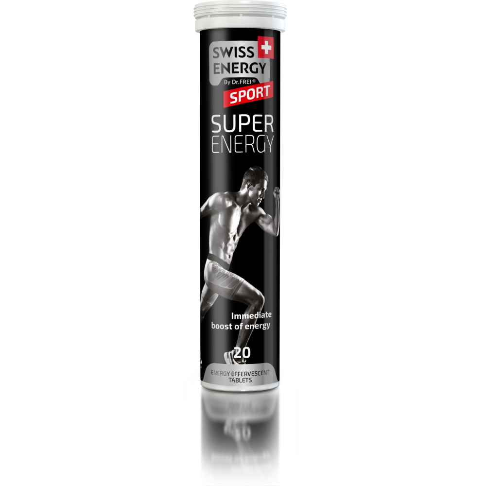 Dr. Frei SUPER ENERGY για Άμεση Ενέργεια με Ταυρίνη, Καφεΐνη, Guarana. 20 Αναβράζοντα Δισκία.