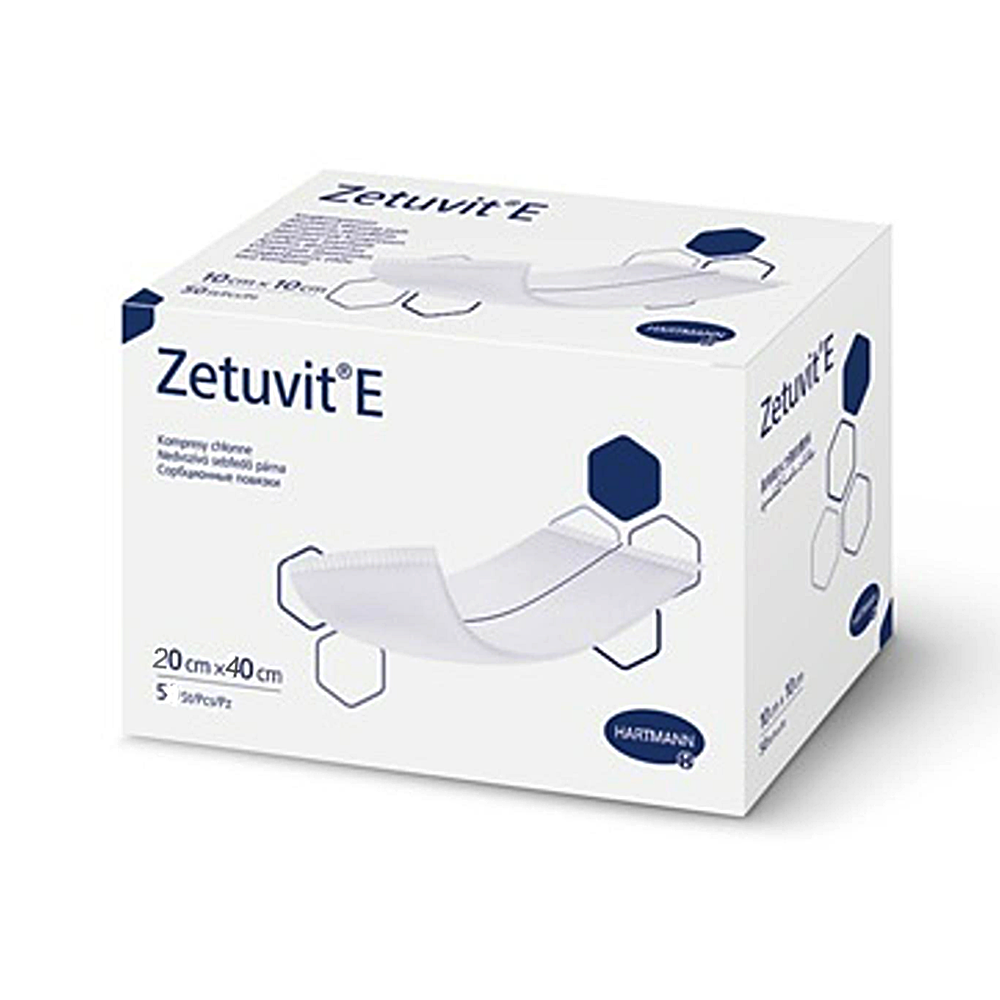 Zetuvit® E Sterile Απορροφητικά Αποστειρωμένα Επιθέματα Μιας Χρήσης. 20x40cm. 5 Τεμάχια. 4137860. 