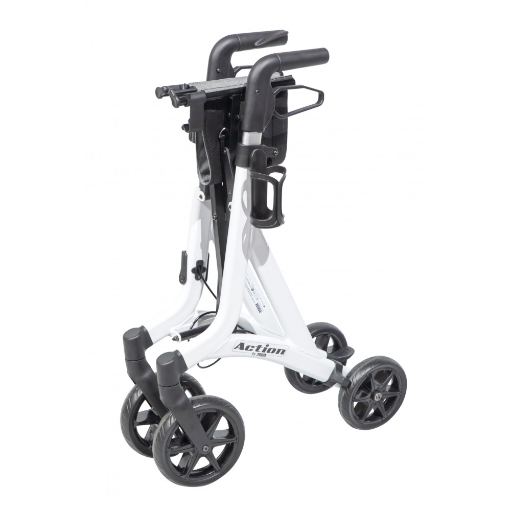  Περιπατητήρας Αλουμινίου Πτυσσόμενος Rollator “Action White”. Λευκό. 0803611.