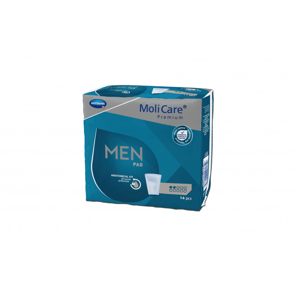 Ανδρικά Επιθέματα Ελαφράς Ακράτειας Molicare® Premium Men Pad 2 Σταγόνων. Συσκευασία 14 τεμαχίων. 