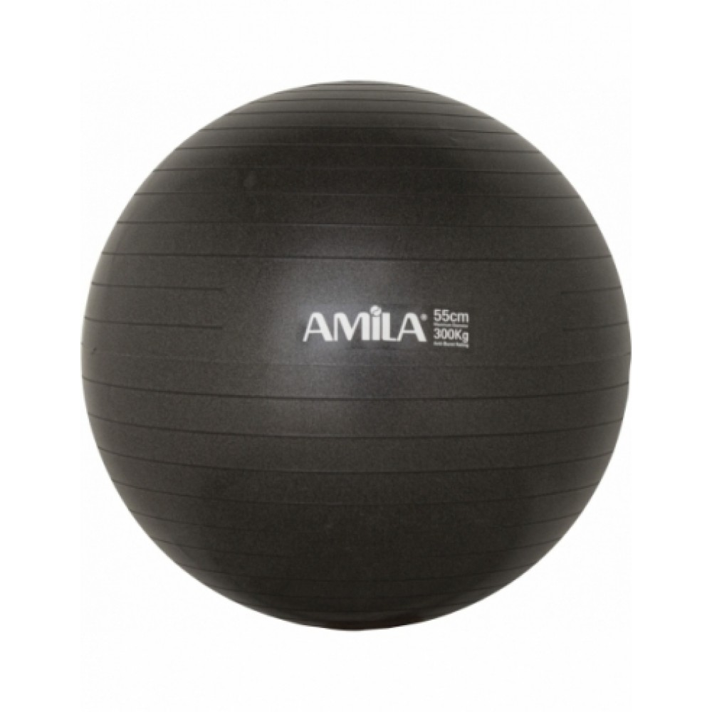 Μπάλα Γυμναστικής AMILA GYMBALL 55cm Μαύρη Bulk