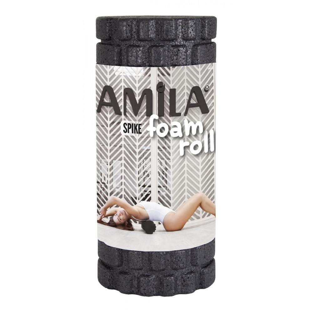 AMILA Foam Roller Spike Φ14x32cm Μαύρο